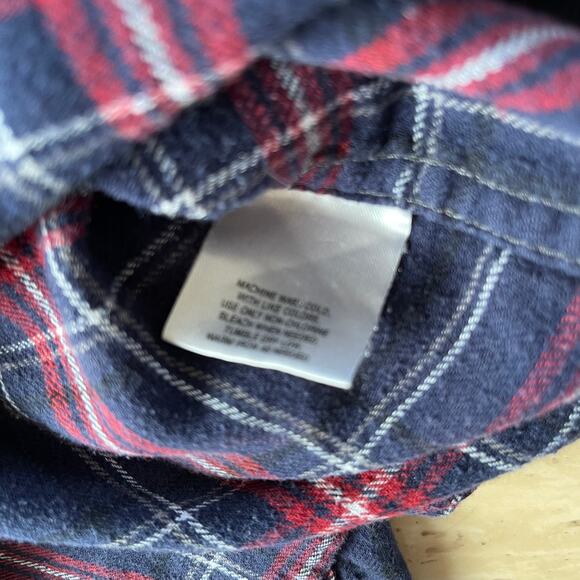 Basic Editions Flannel Classic Fit Long Sleeve Tartan Plaid Cotton Shirt Mens M - Picture 5 of 11